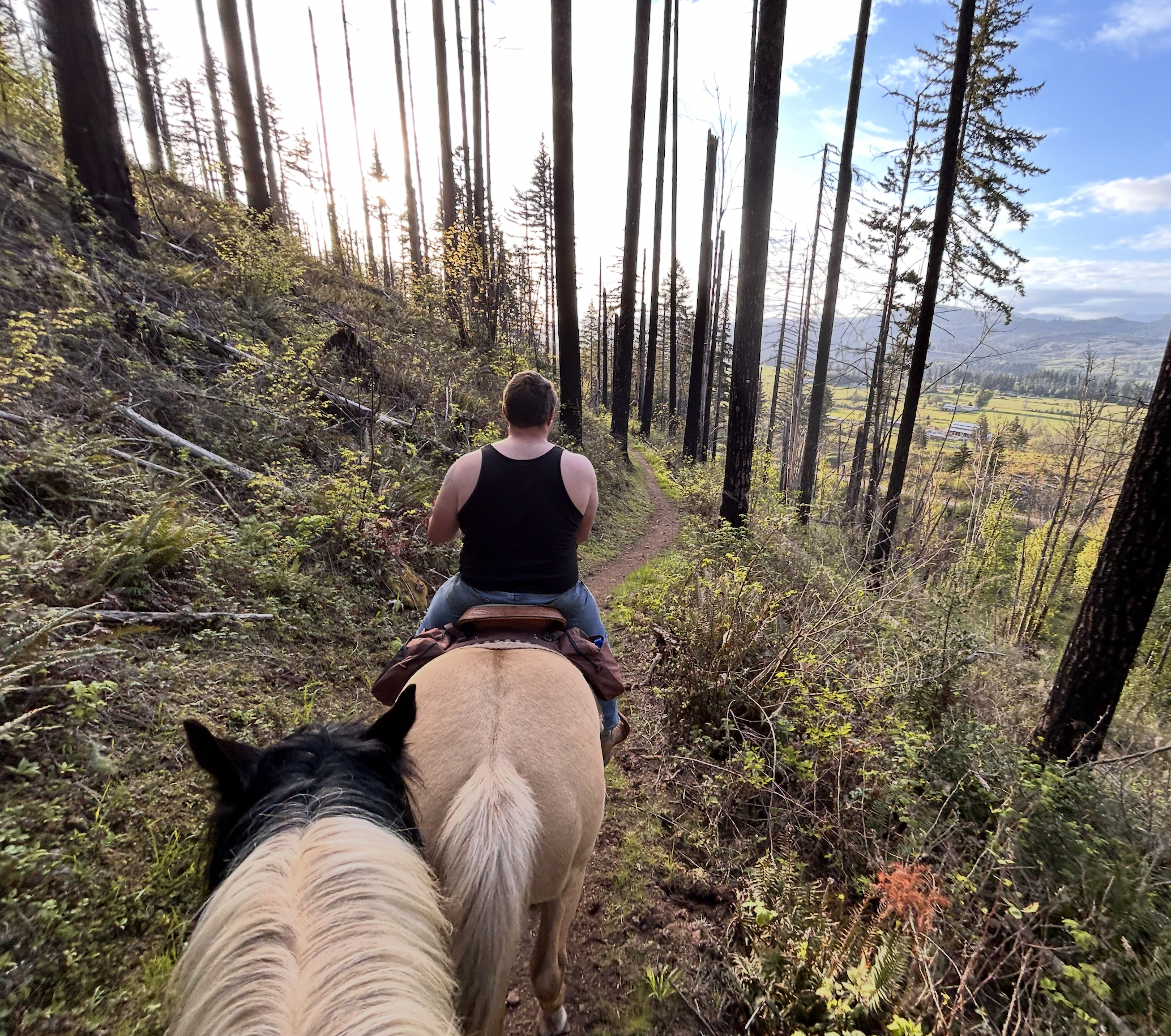 Courtney horseback riding in the Pacific Northwest